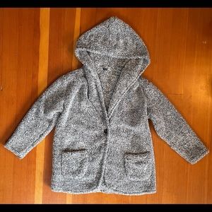 Brandy Melville Fuzzy Grey Teddy Jacket Cardigan